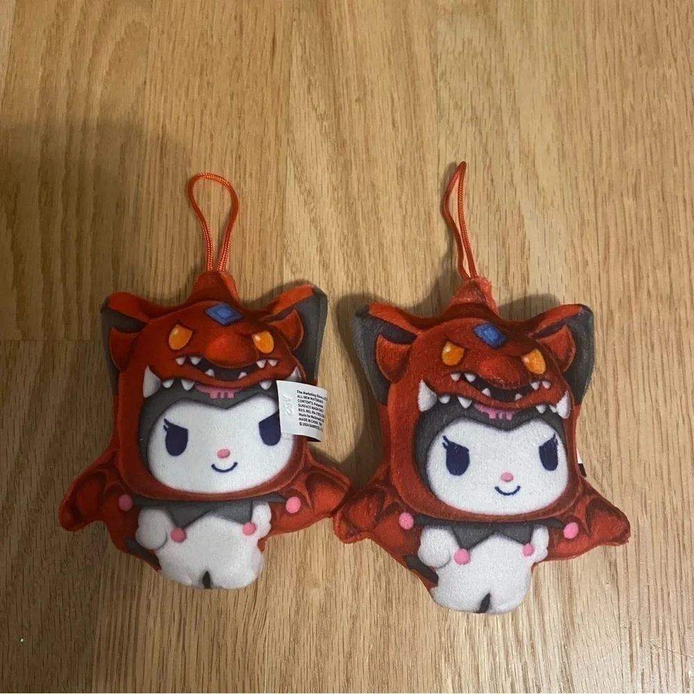 Mcdonald's Yu Gi Oh Hello Kitty Slifer The Sky Dragon Kuromi Plush Key Chain